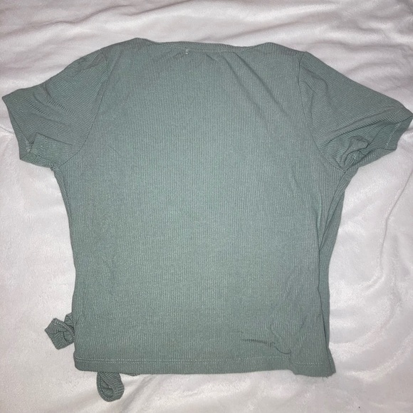 Adika Green Garland Ribbed Wrap Top - Picture 3 of 6